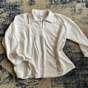 Pure Jill organic cream, pullover shirt, XL NWOT